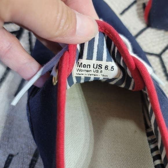 VANS ORGINIAL SNEAKER, BLUE W RED TRIM SZ 8 - Picture 11 of 11